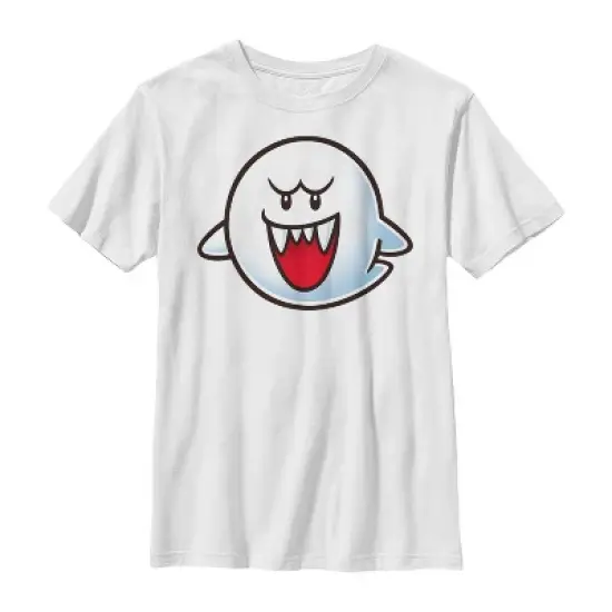 Boy's Nintendo Mario Boo Ghost Smile T-Shirt image {3}