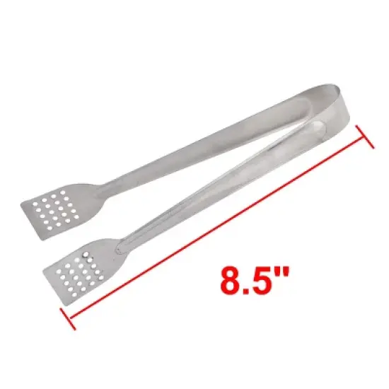 Unique Bargains Metal Silver Tone Bakery Buffet Food Tong 8.5" x 1.4" x 0.9" 1 Pc image {1}