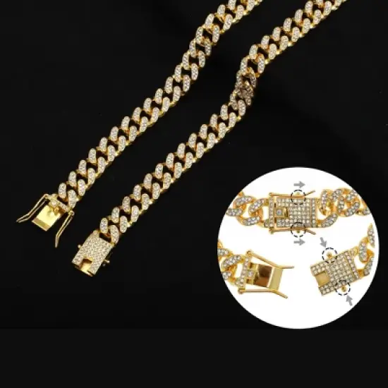 Unique Bargains Durable Rhinestone Dog Chain 1 Pc image {2}