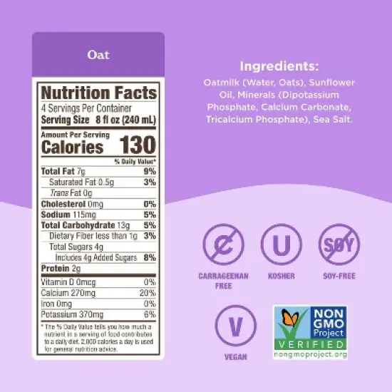 Califia Farms Oat Barista Blend Oat Milk - 1qt image {5}
