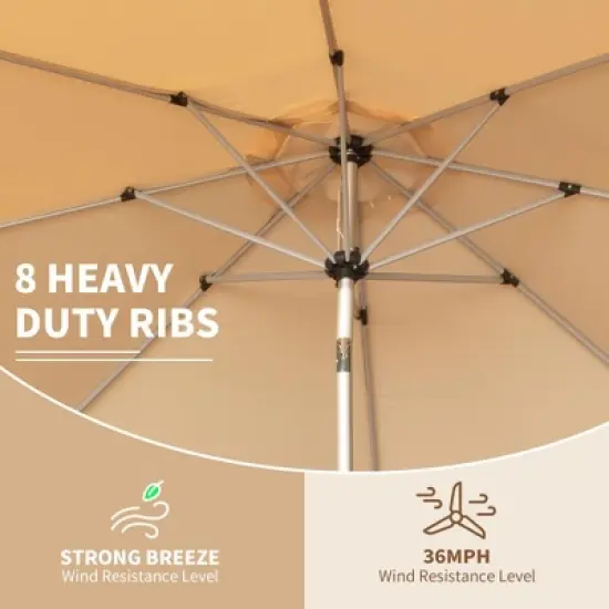 Sapphtopaz Patio Umbrella Pool Umbrella Waterproof with Push Button Tilt and Crank Outdoor Umbrellas for Patio, Beach, Backyard, Pool image {4}