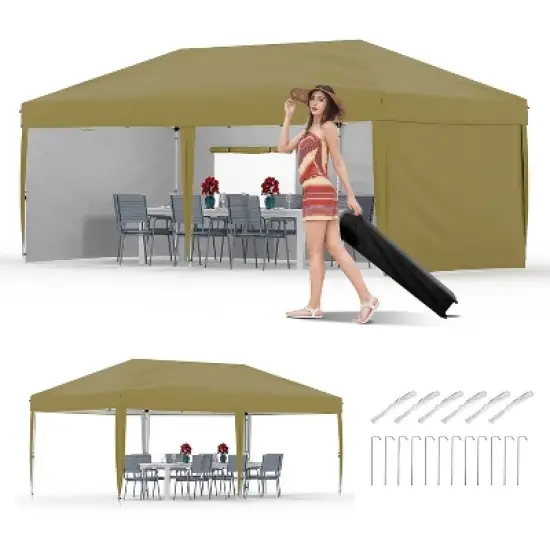 3x6 Meter Instant Canopy Tent, UV Protection Beach Shelter with Sandbags & Wheeled Case, Portable Event Tent for Camping, Outdoor Parties image {12}