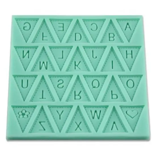 O'Creme Alphabet Triangle Silicone Fondant Mold - 4" x 4" - Green image {1}