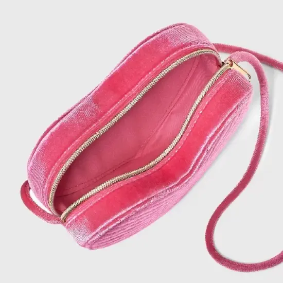 Girls' Velvet Heart Crossbody Bag - Cat & Jack&trade; Pink image {2}