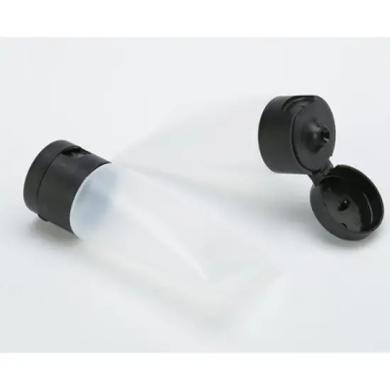 TravelWell 50 Pcs Clear Plastic Empty Bottles with Black Flip Cap, 30ml, Includes 2 Injector Syringes, Refillable Hand Cream Tubes image {5}