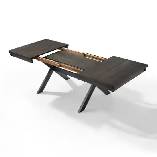 7pc Hayden Extendable Dining Set with Camille Chairs Matte Black/Slate - Crosley image {10}