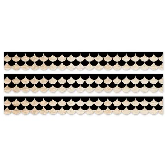 Creative Teaching Press&reg; Core Decor Black and Wood Scallops EZ Border, 48 Feet Per Pack, 3 Packs image {6}