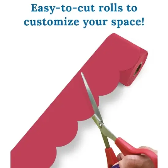 Carson Dellosa Education 65' Berry Red Rolled Scalloped Bulletin Board Borders (1 roll) image {3}