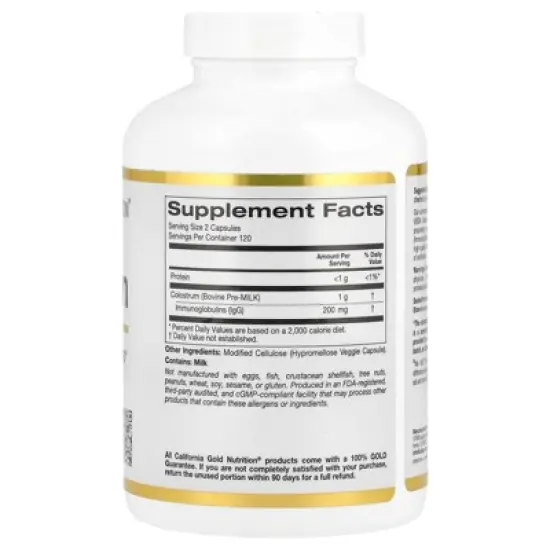 Colostrum by California Gold Nutrition - Concentrated Bovine Pre-Milk Supplement Featuring Immunoglobulins - Immune Support - Gluten Free, Non-GMO, No image {1}