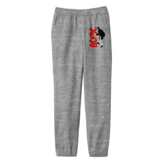 ACDC Monochrome Color Graphic Boy's Athletic Heather Jogger Pants image {3}
