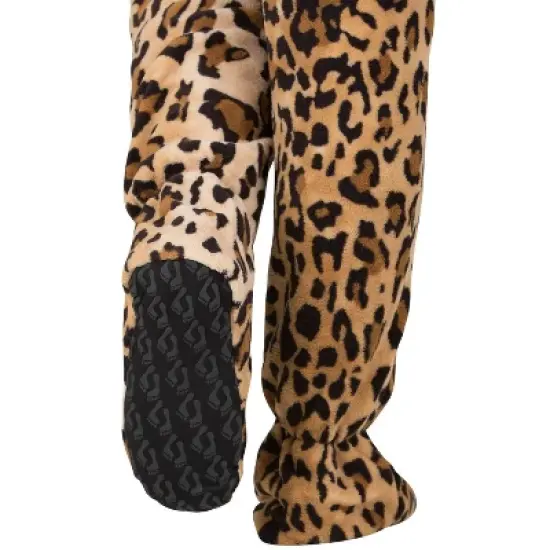 Footed Pajamas - Cheetah Spots Kids Hoodie Chenille Onesie image {2}