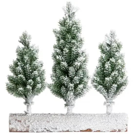 Northlight Frosted Pine Tree Trio Christmas Decoration - 8" - Unlit image {4}