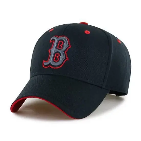 MLB Boston Red Sox Youth Black Money Maker Hat: Cotton Twill, Adjustable Snapback image {2}