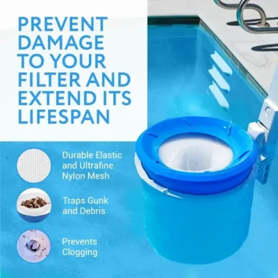 Impresa 20-Pack of Pool Skimmer Socks - Excellent Savers for Pool Baskets and Skimmers image {1}