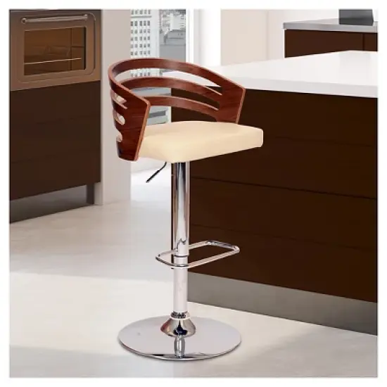 Adele Mid-Century Modern Adjustable Swivel Barstool - Armen Living image {1}