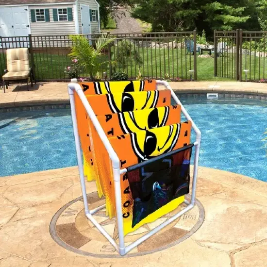 WOW Watersports Freestanding Collapsible Heavy Duty 5 Rail Towel Rack with Mesh Pocket and Inflatable Strike Zone Outdoor Waterslide with Sprinklers image {2}
