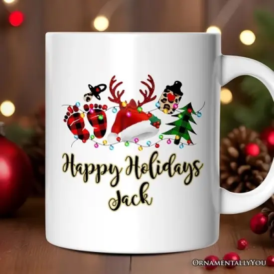 Baby Christmas Mug, Buffalo Plaid Gift (Non-Custom Only)| OrnamentallyYou image {4}