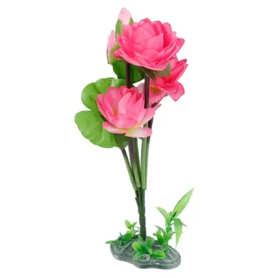 Unique Bargains Plastic Floral Plant Aquarium Fishbowl Landscape Decorative Ornament w/ Stand image {5}