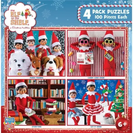 MasterPieces Kids Jigsaw Puzzle Set - Elf on the Shelf 4-Pack 100 Pieces image {1}