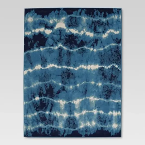 Shibori Waves Outdoor Rug Navy - Threshold&trade; image {6}