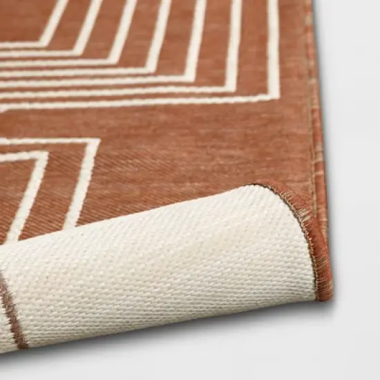 7'x10' Geometric Outdoor Rug Brown/White - Threshold&trade; image {3}