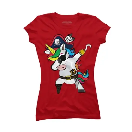 Junior's Design By Humans Dabbing Dance Pirate Unicorn Gifts Funny Halloween Costume Gift By lukesstore T-Shirt image {6}