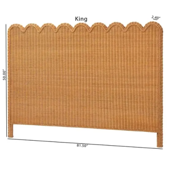 bali & pari Maritza Scalloped Rattan Pitrit Standalone Headboard image {1}