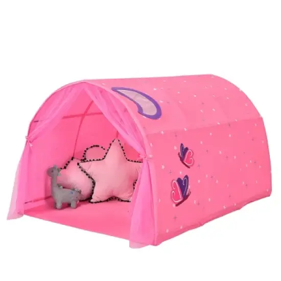 Costway Kids Bed Tent Play Tent Portable Playhouse Twin Sleeping w/Carry Bag Pink/Purple/Blue image {11}