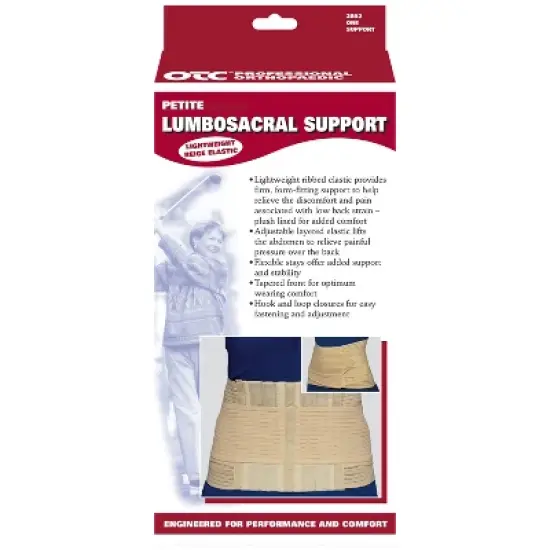 OTC Petite Lumbo-Sacral Support, Abdominal Uplift, 8-Inch Lower Back, Elastic, Beige image {5}
