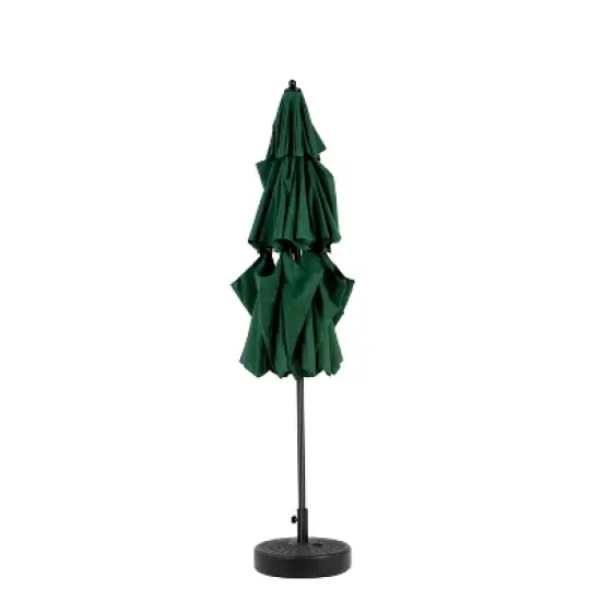 DOMETOUR 9ft 3 Tier Auto-tilt Umbrella ,Outdoor Patio Umbrella - Market Table Pool Deck Umbrella (Base Not Included)   -  ( Dark green ) image {5}