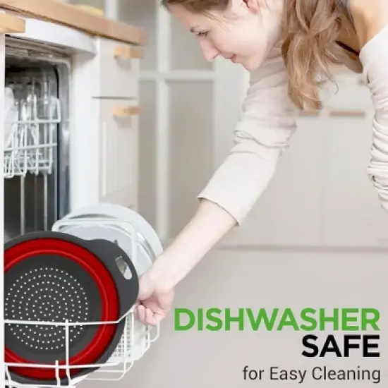 NutriChef Collapsible Strainer Set of 3 Round Silicone Kitchen Colander image {5}