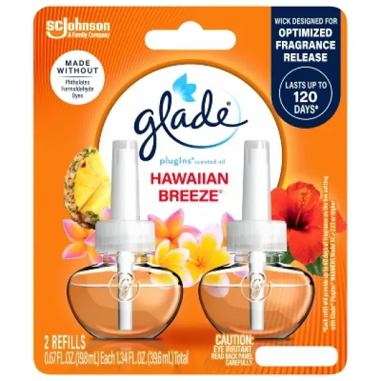 Glade PlugIns Scented Oil Air Freshener Refills - Hawaiian Breeze - 1.34oz/2pk image {3}