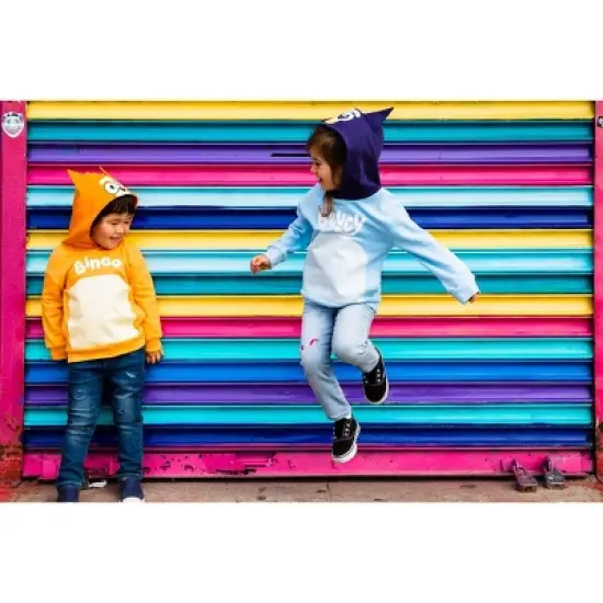 Bluey Bingo Dad Mom Fleece Matching Family Cosplay Pullover Hoodie Infant to Little Kid image {8}