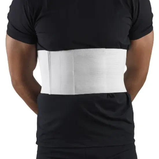 OTC Rib Belt For Men, 6-Inch Chest Panel, Elastic Compression, Universal Fit, White image {3}