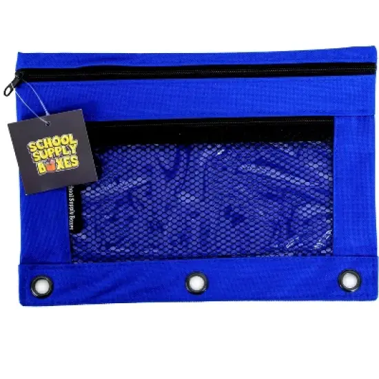 School Supply Boxes - Pencil Bag / Binder Pouch with Two Pockets - Available in Different Colors & Sizes image {3}