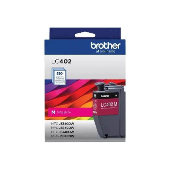 Brother LC402 Magenta Standard Yield Ink Cartridge Prints Up to 550 Pages (LC402MS) image {2}