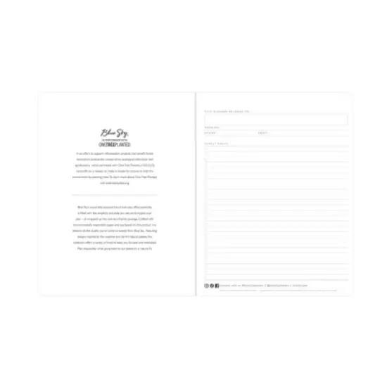 Blue Sky 8.5"x11" Green Earth 2025-2026 Monthly Stapled Planner (2 Year) Textured Lavender Floral image {5}