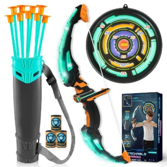 Joyfy Bow and Arrow Set for Kids, LED Light Up Archery Toy Set for Kids Indoor Outdoor Play, Gift for Boys Girls Aged 6+ image {8}