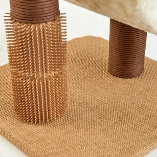 Two by Two Marquette - Beige Scratching Post Cat Furniture - 21.9 in. Tall image {15}
