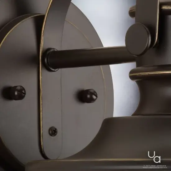 Urban Ambiance Luxury Luxe Industrial Outdoor Wall Light,  11-1/2"H x 11"W,  Olde Bronze Finish, UHP1042 image {4}