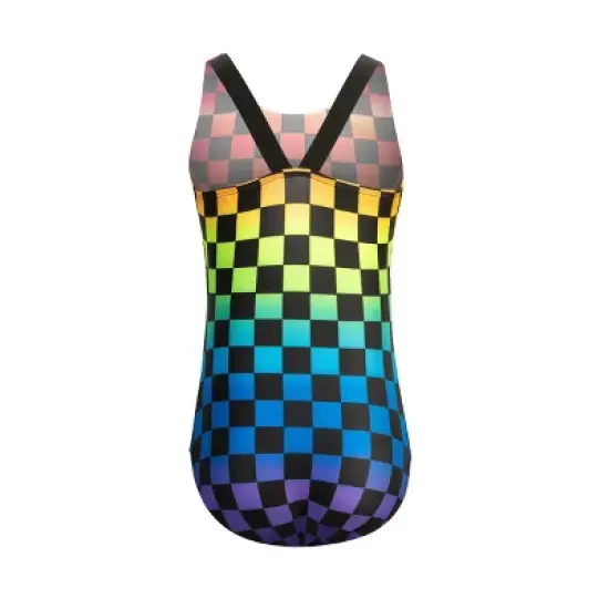 GK Elite Girls' Simone Biles Rainbow Checker Leotard image {7}