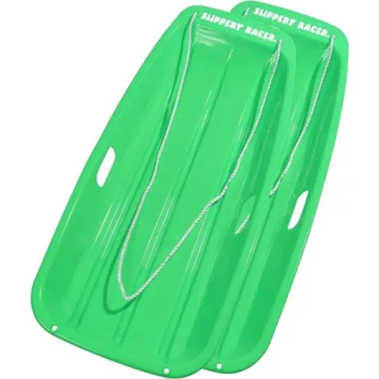 Slippery Racer Downhill Sprinter Flexible Kids Toddler Plastic Cold-Resistant Toboggan Snow Sled with Pull Rope and Handles -35 Inch- (2 Pack) image {10}