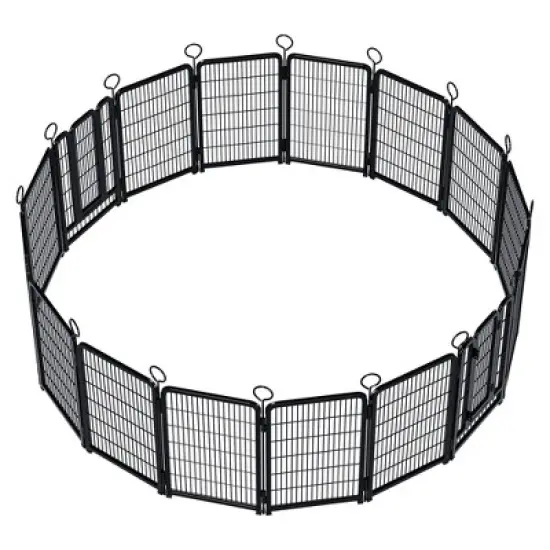 KTMBDW 16 Panels Heavy Duty Metal Playpen with Self-Locking Gate, Extra Tall 40" Dog Fence Pet Exercise Pen for Outdoor and Indoor-Large Dogs, Black image {6}