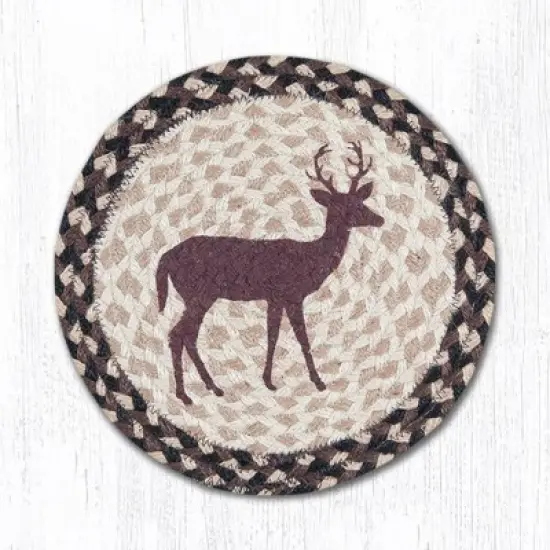 Earth Rugs Decorative Little Buck Printed Round Trivet 10" Farmhouse Kitchen Accent image {3}