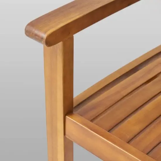 Wiloson 7pc Acacia Dining Set - Teak - Christopher Knight Home image {4}