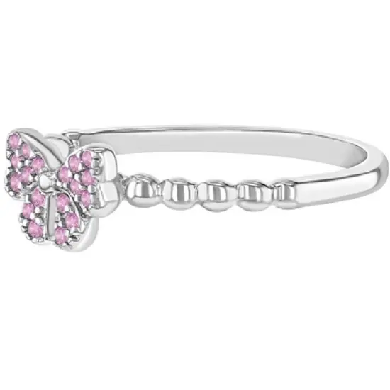 Girl's CZ Bow Sterling Silver Ring - In Season Jewelry image {1}