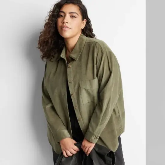 Women's Oversized Button-Down Corduroy Shirt - Wild Fable&trade; image {3}