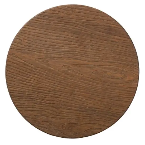 Aline Wood and Rust Finished Steel Adjustable Swivel Barstool Brown - BaxtonStudio image {5}