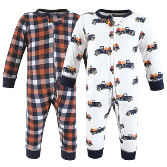 Hudson Baby Cotton Sleep and Play, Pumpkin Truck image {6}