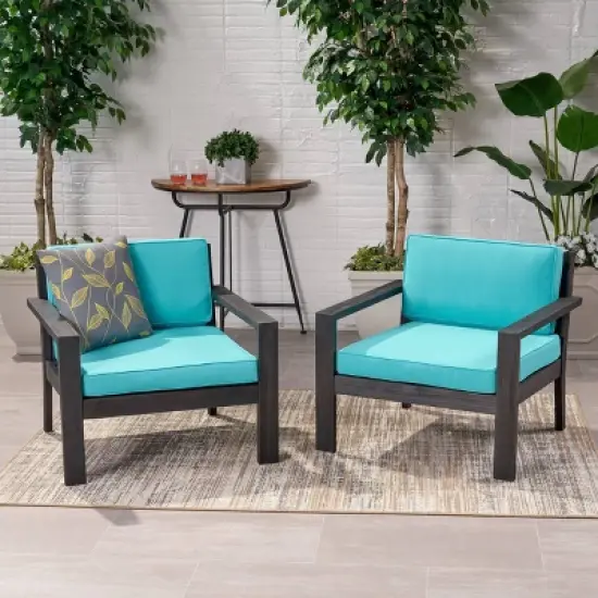 Santa Ana 2pk Acacia Wood Club Chairs - Christopher Knight Home image {8}